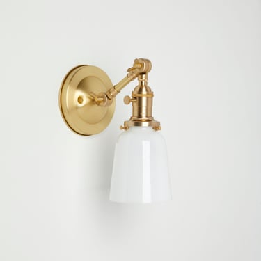 Articulating sconce - Farmhouse light - White shade - Wall sconce - Adjustable wall lamp 
