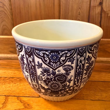 Vintage Boch Royal Sphinx Delfts blue White Flower Pot Jardiniere Planter Marked~ French Country Garden Planter ~ English Garden Decor~ M21 