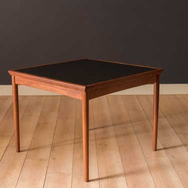 Danish Modern Teak Flip Top Extension Game Dining Table by Hundevad & Co. 