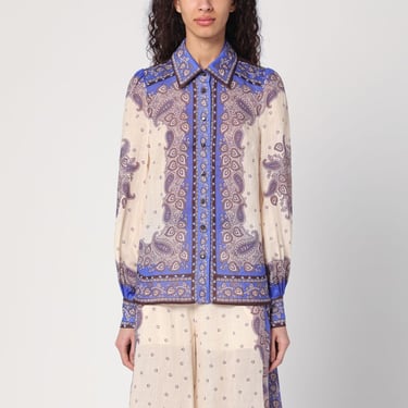 Zimmermann Maxine Shirt With Purple Paisley Print Women