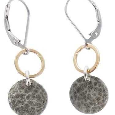J&I Jewelry | Hammered Sterling Silver OX Dot Drop Earrings