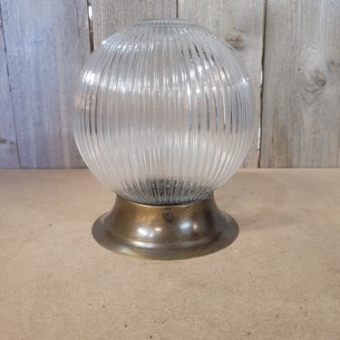 Flush Mount Light Fixture with Holophane-Style Globe Shade 7.5"x5.5"