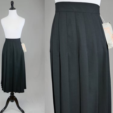 80s NWT Pleated Black Skirt - snug 30