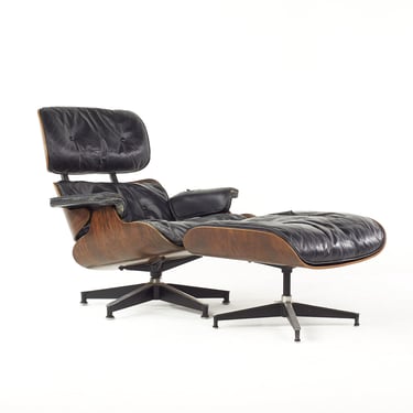 Eames for Herman Miller Mid Century Rosewood Lounge Chair and Ottoman - mcm 