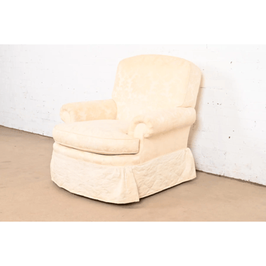 Baker Furniture Damask Upholstered Lounge Chair