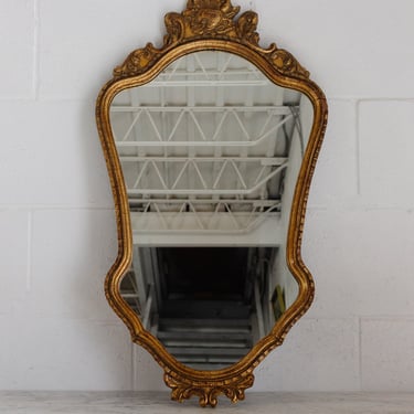 vintage french crested gilt mirror