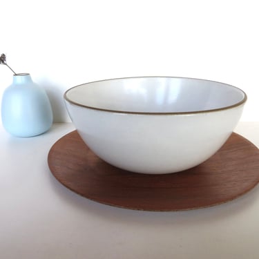 Vintage Heath Ceramics 8" Serving Bowl In Opaque White, Modernist Salad Bowl By Edith Heath, Saulsalito California Pottery 