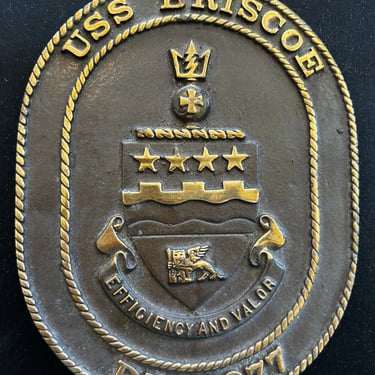 m/f USS Briscoe Solid Brass Plaque