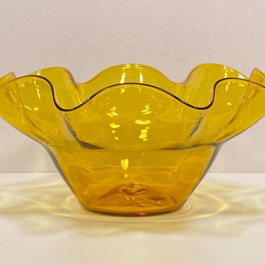 Blenko #3716 Jonquil Ruffled Edge Bowl 