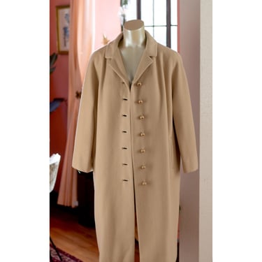 Vintage Cashmere Coat - 1950s - Overcoat - Beige - Connoisseur Cashmere - Fall, Winter - PRO CLEANED 