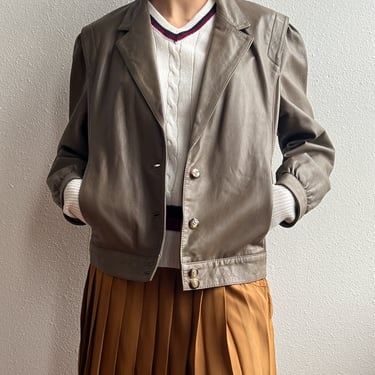 Taupe Leather Jacket (M)
