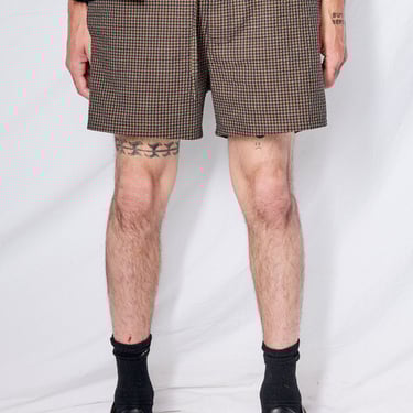 Olive Gingham Camp Short