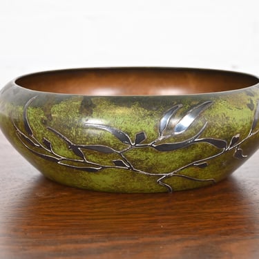 Heintz Arts &#038; Crafts Sterling Silver on Bronze Large Bowl