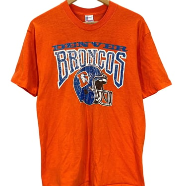 Vintage 80's Denver Broncos Big Logo Soft 50/50 T-Shirt Fits Medium