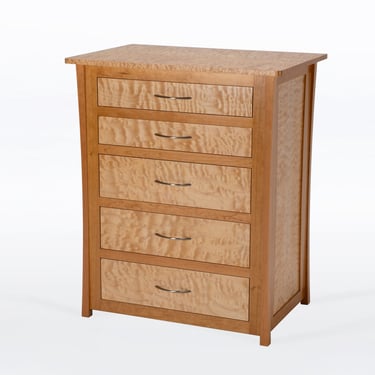 Custom Dresser Handmade in Cherry and Quilted Maple 