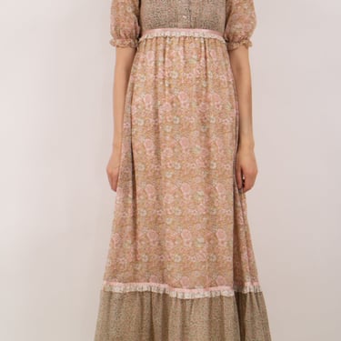 1970's phase 2 empire waist gunne sax style dress