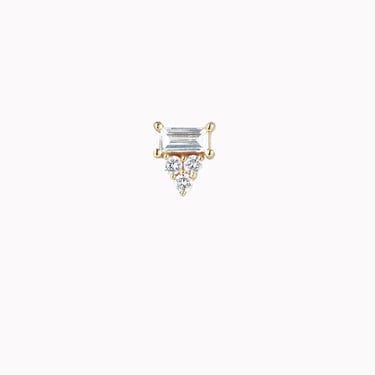 Diamond Baguette Cluster Stud