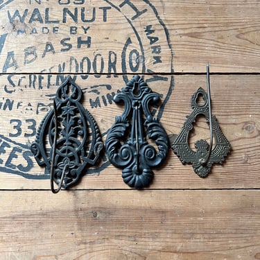Set of 3 Antique Wall Mount Receipt or Memo Holders 