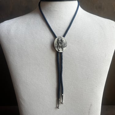 Square Dancer on Silver Coin Bolo Tie