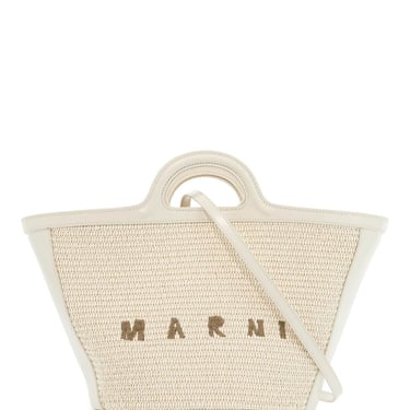 Marni Beige Cotton And Nylon Handbag With Woven Design Women