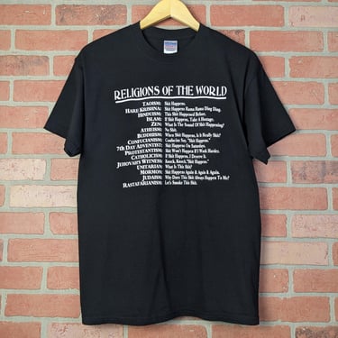 Vintage 90s Religions of the World ORIGINAL Graphic Tee - Large 