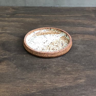 Little Ceramic Bowl - Cross Dipped Speckled Glossy "Snow" 
