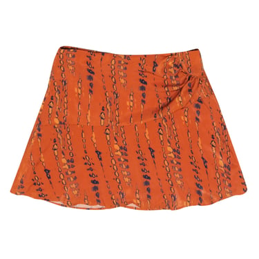 House of Harlow 1960 x Revolve - Orange & Purple Snakeskin Print Ruched Miniskirt Sz XL