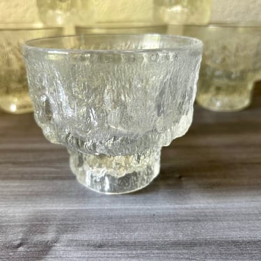 Vintage Set of 2 Littala style Tealight candle holder, Candle Holder ice glass Wirkalla Style True Vintage Design, Vintage Textured Glass 