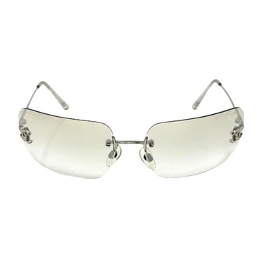 Chanel Clear Rhinestone Rimless Sunglasses