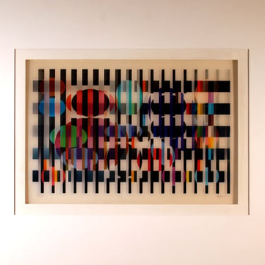 Yaacov Agam Visual Orchestration Signed Agamograph 38/99 Kinetic Art Framed 