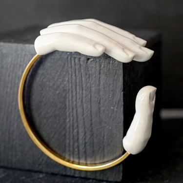 Porcelain Hand Grab Cuff Bracelet