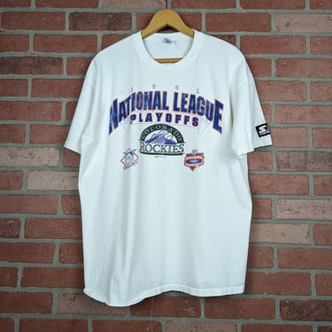 Vintage 1995 Starter MLB Colorado Rockies National League Playoffs ORIGINAL Sports Tee - Large 