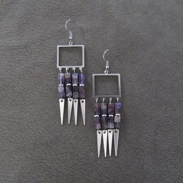 Amethyst and silver chandelier earrings 