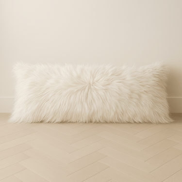 Luxury White Shearling Pillow