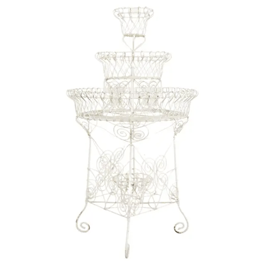 English Late Victorian Three Tier Iron and Wire Garden Plant Stand