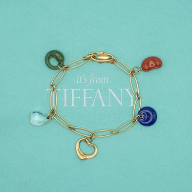 Vintage Tiffany and Co. Elsa Peretti 18K Yellow Gold 5-charm Bracelet