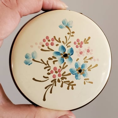1950's Hand Painted Compact - Never Used - 50s Makeup Compact 50's Beauty Products 