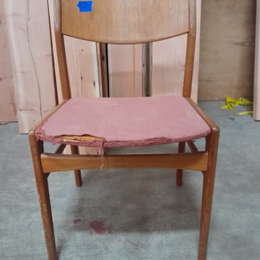 As Is - MCM Teak Chair with Cushion 18.5 x 30. 25 x 16