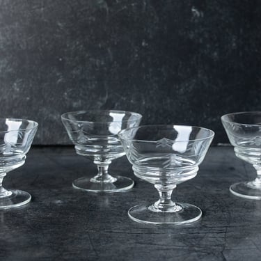 Etched Dessert Coupe Matched Set of 6