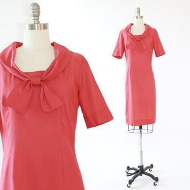 Vintage 60s salmon pink silk dress 