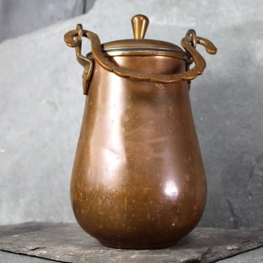 Vintage Middle Eastern Copper Container with Lid & Handle | Traditional CopperOil/Butter/Ghee Pot | Bixley Shop 