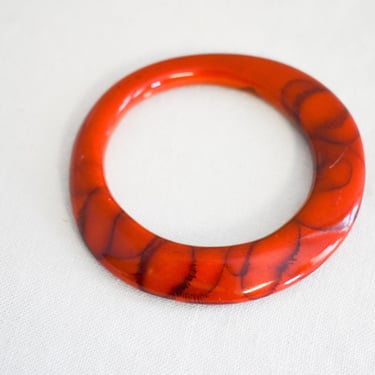 Vintage Orange Plastic Bangle Bracelet 