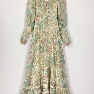 70s Cottagecore Prairie Dress | Gunne Sax style | Victorian Edwardian Romantic Boho 