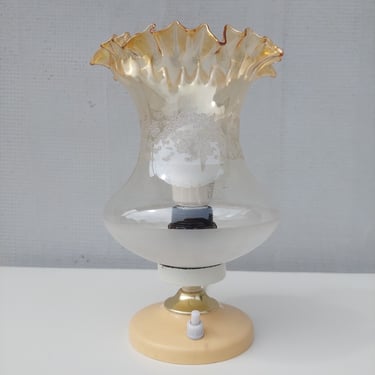 Vintage Table Lamp /Vintage Elegant Bedside Lamp / Mid Century Modern Table Lamp / Special Glass Table Lamp /  1970s 