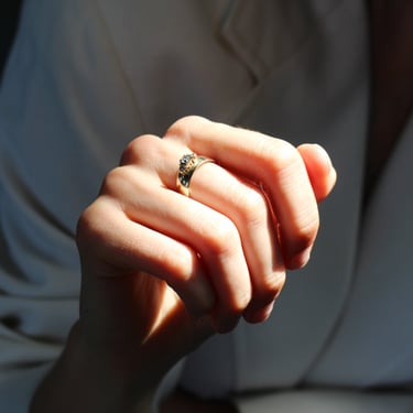 Charming Vintage 10K Gold &amp; Diamond Ring