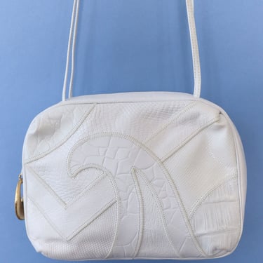 Bone White Leather Sharif Bag