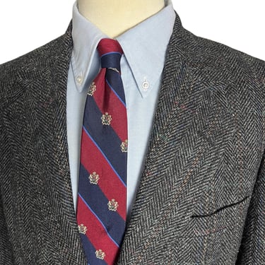 Vintage 1980s POLO RALPH LAUREN Herringbone Tweed Sport Coat ~ 38 to 40 Long ~ jacket / blazer ~ Preppy / Ivy Style / Trad ~ Blue Label 