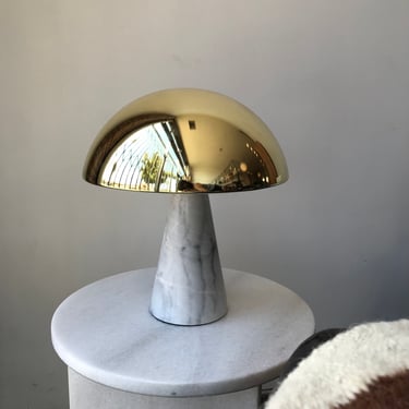 Marble Table Lamp with Gold Plated Shade