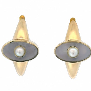 The Polaris Earrings- Maddison Blue Agate & Pearl