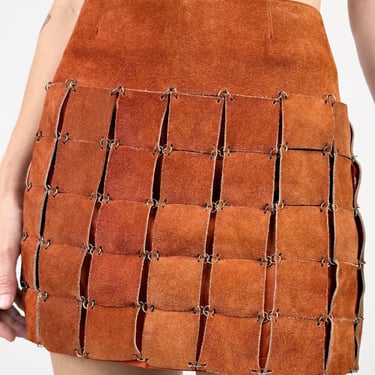 Born For Battle 60s Rust Suede Skirt